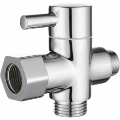 Way Valve Solid Brass 3/8"-12/17 T Adapter Diverter Valve For WC Toilet, Chrome