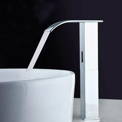 G1/2 Auto Sensor Touchless Bathroom Sink Faucet, Kitchen Bathroom Waterfall Infrared Sensor Faucet - Image 3