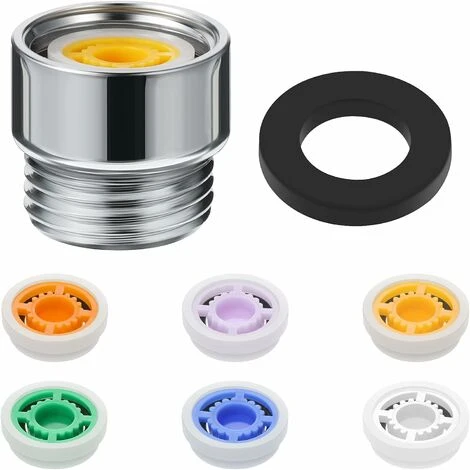 7 Shower Water Flow Saver Adapter Set With Flow Restrictor 1/2 Inch Flow Restrictor 1.2/ 1.5/ 1.8/ 2/ 2.2/ 2 Flow Control Valve .5GPM