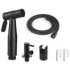WC Hand Shower Kit, 1.5 M Hose And Support, G1/2 Adapters Black
