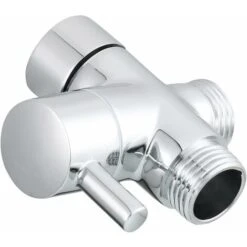 1/2 Inch Diverter Valve Shower Adapter Brass 3-way Diverter Valve For Rain Shower And Shower Arm Chrome.