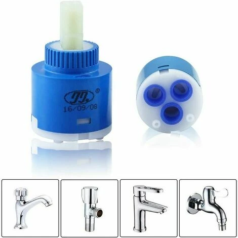 Ceramic Faucet Replacement Inner 3Pcs Ceramic Cartridge Cartridge Controller Faucet Replacement Faucet For Bathroom Mixer Tap (Blue 35Mm) - Image 4