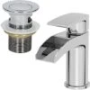 Waterfall Bathroom Mono Basin Mixer Tap Waste Modern Chrome