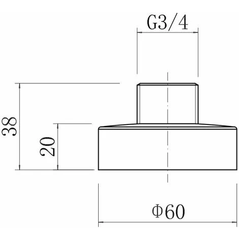 Architeckt Shower Bar Valve Easy Wall Fixing Kit Round Solid Brass - Image 2
