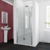 ELEGANT Bifold Shower Door 900mm Glass Shower Enclosure Reversible Folding Shower Door