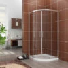 ELEGANT 800 X 800 Mm Quadrant Shower Enclosure Cubicle 6mm Easy Clean Glass Door Right Entry + Stone Tray + Waste Trap