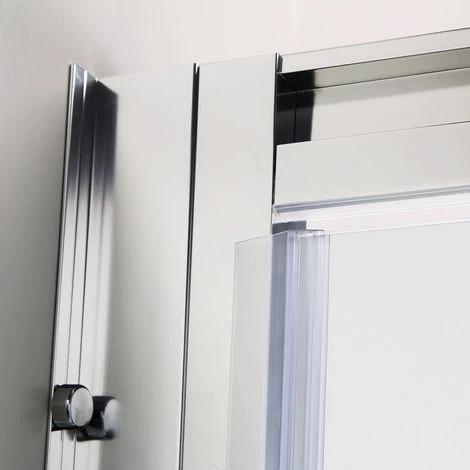 ELEGANT 760 X 760 Mm Pivot Hinge Shower Enclosure 5mm Safety Glass Shower Screen Reversible Cubicle Door With Side Panel Set - Image 5