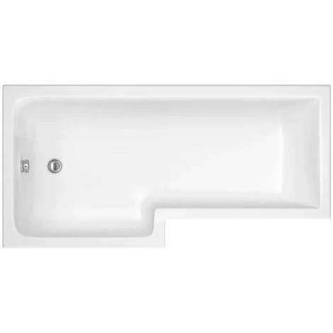 Modern 1600mm Left Hand L Shaped Shower Bath Only Bathtub Acrylic Bathroom Tub - Image 3