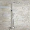 Rosa Dual Control Square Slim Head Thermostatic Shower Mixer & Easy Fitting Kit