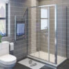 ELEGANT 1200 X 700 Mm Sliding Shower Enclosure 6mm Glass Reversible Cubicle Door With Tray And Waste + Side Panel