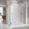ELEGANT Sliding Shower Enclosure 1200 X 800 Mm 6mm Safety Glass Reversible Bathroom Cubicle Screen Door With Side Panel
