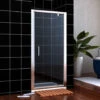 ELEGANT 700mm Pivot Door Hinge Shower Enclosure Glass Screen + 1200 X 700 Mm Stone Tray Waste