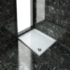 ELEGANT Rectangular 1000 X 800 X 40 Mm Stone Tray For Shower Enclosure Cubicle + Waste Trap