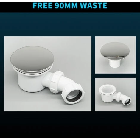 ELEGANT Rectangular 1200 X 760 X 40 Mm Stone Tray For Shower Enclosure Cubicle + Waste Trap - Image 4