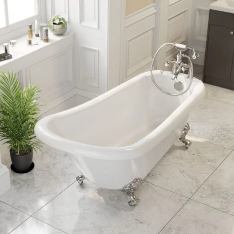 Traditional Buxton Freestanding Bath Single Ended Dragon Feet 1550 Acrylic White - Image 2