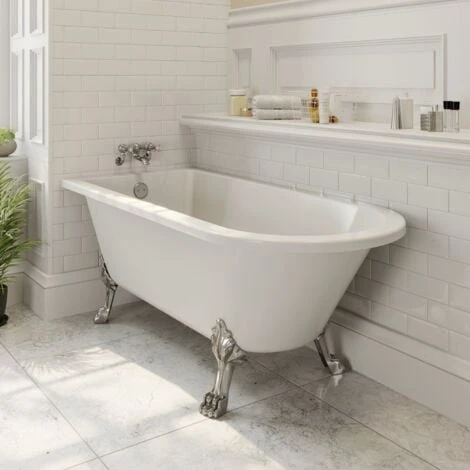 Traditional Freestanding Bath Roll Top Single Ended Dragon Feet 1500mm Worcester - Image 2