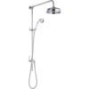 Hudson Reed Victorian Grand Shower Riser Kit With Diverter With Fixed Shower Head And Handset - Chrome