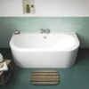 Nuie Shingle Double Ended Back To Wall Bath With Panel 1700mm X 750mm - White