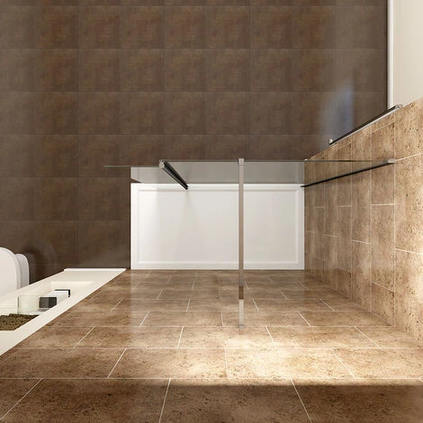 ELEGANT Walk In Shower Enclosure Wetroom Shower Glass Panel With 300mm Flipper Panel 760mm - Image 3