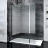 ELEGANT 700mm Wet Room Shower Screen Panel 8mm Easy Clean Glass Walk In Shower Enclosure With 300mm Flipper Panel