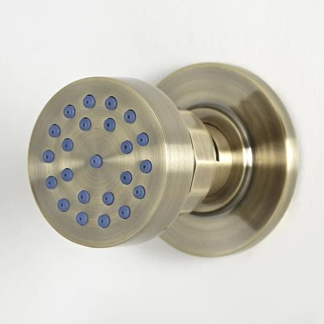 Milano Elizabeth - Traditional Front Fix Bathroom Shower Round Body Jet - Brushed Gold