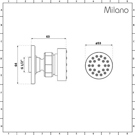 Milano Elizabeth - Traditional Front Fix Bathroom Shower Round Body Jet - Brushed Gold - Image 3
