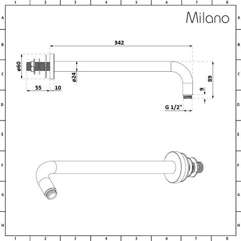 Milano Elizabeth - Traditional Wall Mounted Shower Arm For Fixed Shower Head - Oil Rubbed Bronze - Image 3