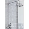 Milano Elizabeth - Traditional Grand Rigid Riser With 1 Outlet Twin Exposed Thermostatic Mixer Shower Valve And Round Rainfall Shower Head - Chrome & Black
