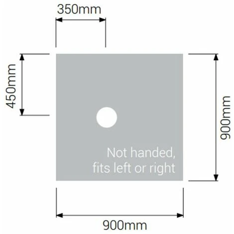 AKW Tuff Form Square Wet Room Former With TF75 Gravity Waste For Vinyl 900mm X 900mm - Image 2
