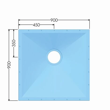 AKW Tuff Form Square Wet Room Former With GW50 Waste And Vinyl Adaptor 900mm X 900mm - Image 2