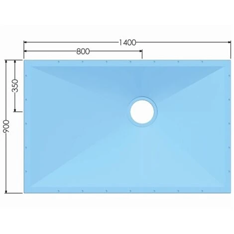 AKW Tuff Form Rectangular Wet Room Former With GW50 Vinyl Waste And Adaptor 1400mm X 900mm - Image 2