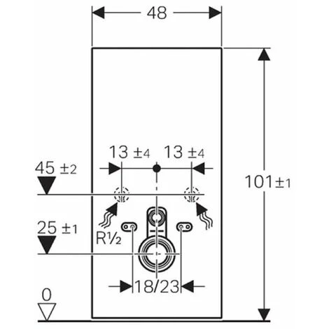 Geberit Monolith Back To Wall Toilet Frame For Wall Hung WC 1010mm H - White - Image 2