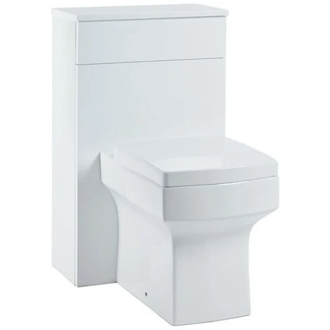 Orbit Supreme Back To Wall WC Toilet Unit 500mm Wide - Gloss White - Image 3