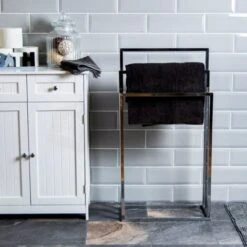 3 Tier Towel Stand Square Steel Bathroom Drying Rack