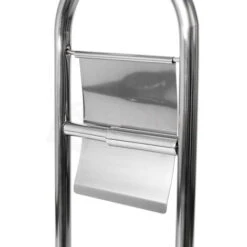 Toilet Brush & Paper Holder With Round Base Tissue Roll Storage, Silver