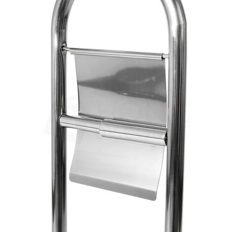 Toilet Brush & Paper Holder With Round Base Tissue Roll Storage, Silver