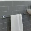 Bathroom WC Towel Rail Chrome Square Wall Mounted Stylish Modern