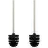Relaxdays Toilet Brush, Set Of 2, Loo Brushes, WC, Removable Head, Bristles, No Holder Included Black 36 X 8 Cm, Black