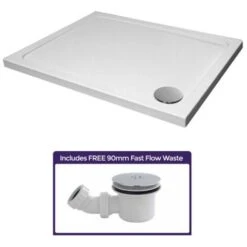 Slimline 1000 X 900 Rectangle Shower Tray For Shower Enclosure Fast Flow Waste