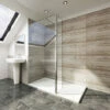 Elegant 1000mm Walk In Shower Screen Tougheded Safety Wet Room With 300mm Flipper Panel