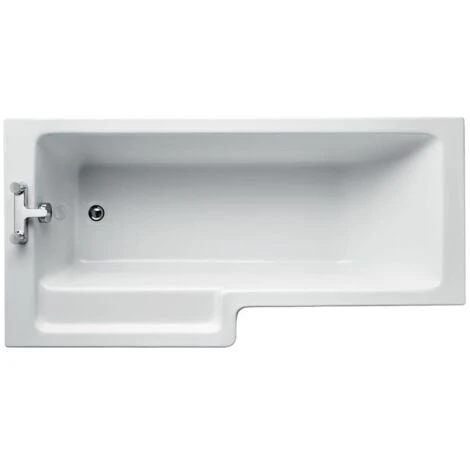 Ideal Standard Tempo Cube L-Shaped Shower Bath 1700mm X 700mm/850mm Left Handed 0 Tap Hole