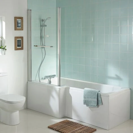 Ideal Standard Tempo Cube L-Shaped Shower Bath 1700mm X 700mm/850mm Left Handed 0 Tap Hole - Image 3