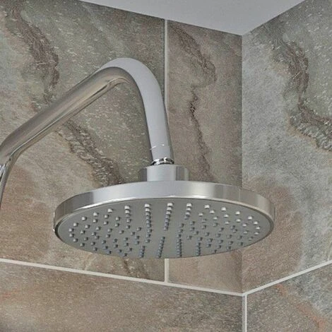 Bathroom Mixer Shower Kit Adjust Riser Rail Hose Chrome Round Dual Head Chrome - Image 3