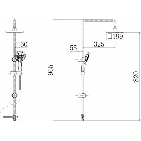 Bathroom Mixer Shower Kit Adjust Riser Rail Hose Chrome Round Dual Head Chrome - Image 5