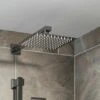 Wall Mounted Modern Slimline 200mm Chrome Square Rainfall Fixed Shower Arm Head