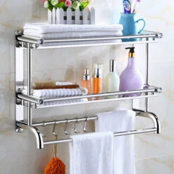 Livingandhome Stainless Steel Wall Mounted Towel Rail Holder