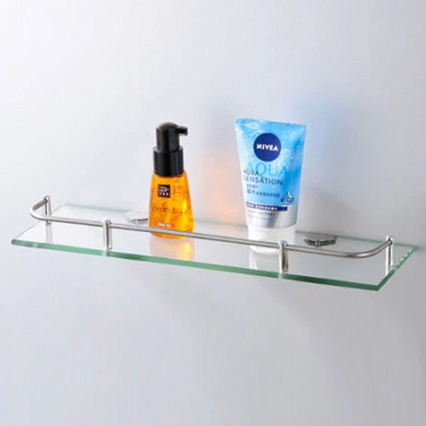 Livingandhome 40CM Wall Mounted Glass Shower Storage Caddy For Bathroom - Image 2
