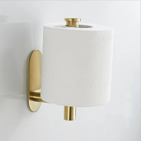 Livingandhome Wall Toilet Roll Holder Self, Gold