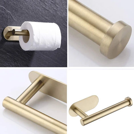 Livingandhome Wall Toilet Roll Holder Self, Gold - Image 4