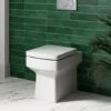 Back To Wall BTW Toilet WC Pan Square Soft Close Seat Cistern Dual Flush Button